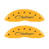 MGP 4 Caliper Covers Engraved F & R Cursive/Challenger Yellow Finish Black Char 2006 Dodge Charger