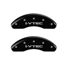 Load image into Gallery viewer, MGP Front set 2 Caliper Covers Engraved Front i-Vtec Black finish silver ch