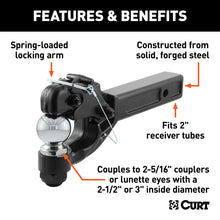 Load image into Gallery viewer, Curt Receiver-Mount Ball &amp; Pintle Combo (2in Shank 2-5/16in Ball 12000lbs)