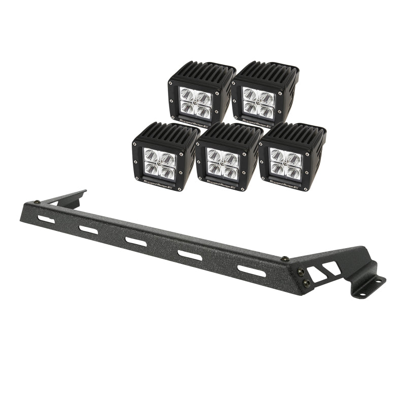 Rugged Ridge 07-18 Jeep Wrangler JK Black 5 Sqaure LED Hood Mounted Light Bar Kit