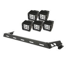 Load image into Gallery viewer, Rugged Ridge 07-18 Jeep Wrangler JK Black 5 Sqaure LED Hood Mounted Light Bar Kit