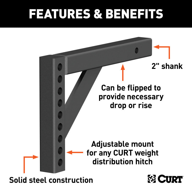 Curt Weight Distribution Shank (2in Shank 6in Drop 10-1/4in Rise)