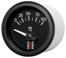 Load image into Gallery viewer, Autometer Stack Instruments 52mm 0-100 PSI 1/8in NPTF Electronic Oil Pressure Gauge - Black