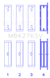 King Engine Bearings Land Rover 2.7L TDV6 Sputter Replacement Crankshaft Main Bearings