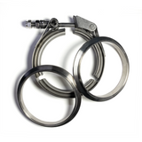 Ticon Industries 3in Titanium V-Band Clamp Assembly - Quick Release (w/Female & Male Flange)