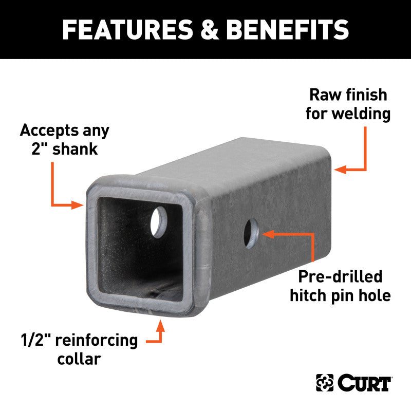 Curt 6in Raw Steel Receiver Tubing (2in Receiver)