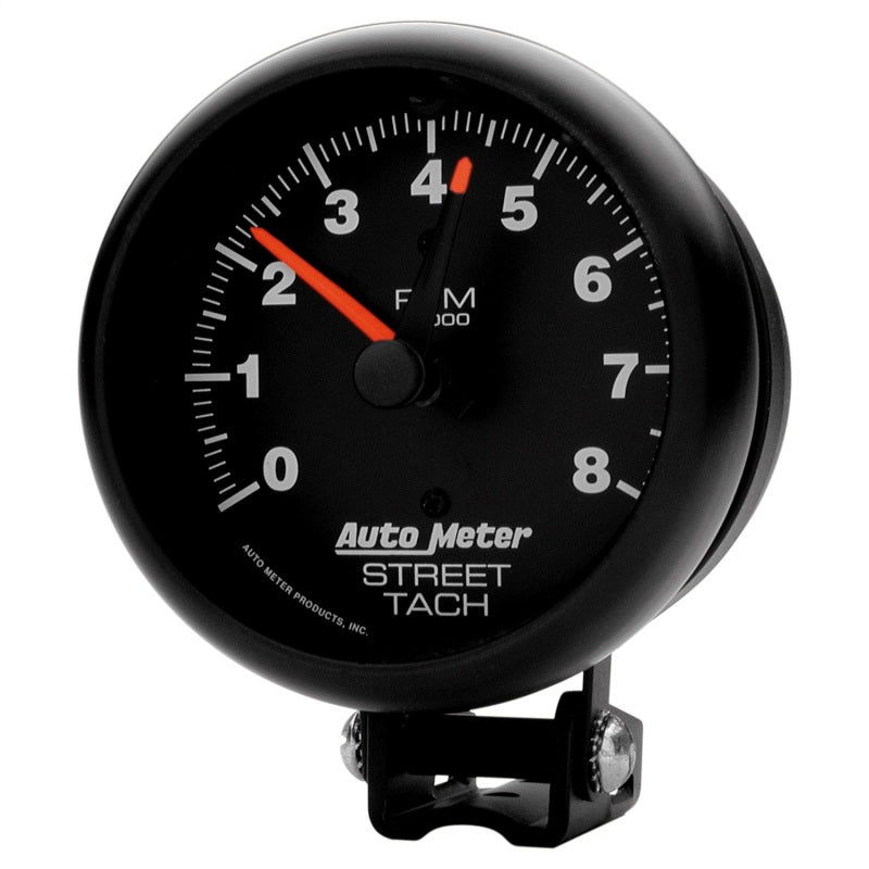 Autometer Z-Series 3-3/4in 8K RPM Pedestal w/ Red Line Tachometer Gauge