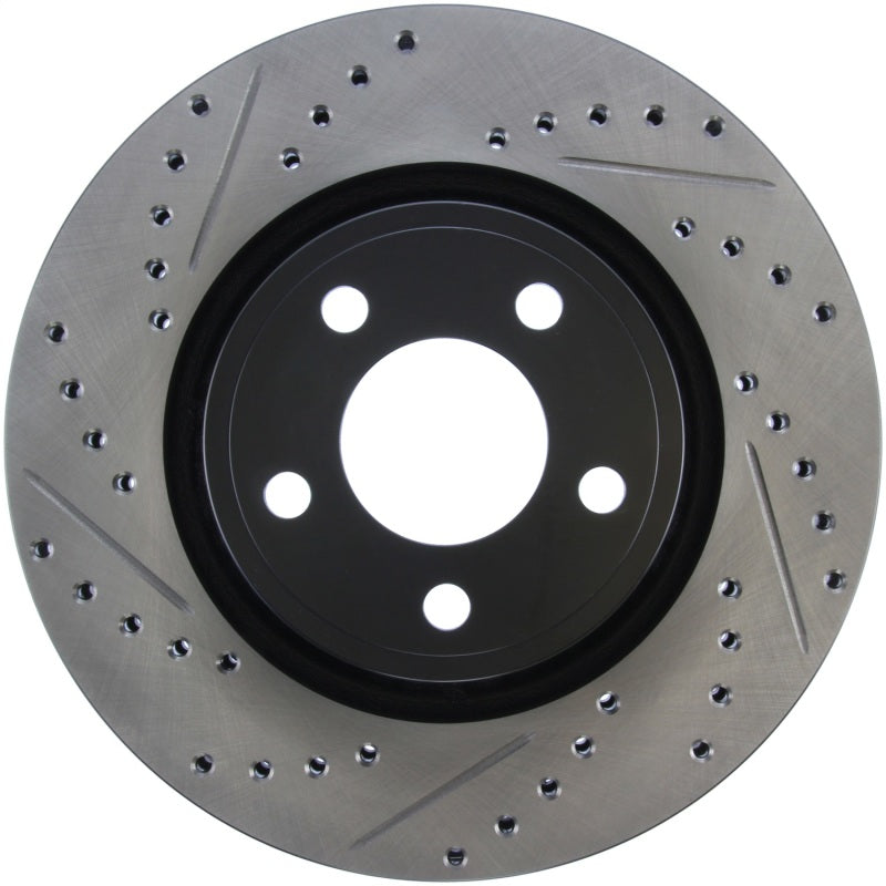 StopTech 15-17 Ford Mustang Sport Slotted & Drilled Front Right Rotor