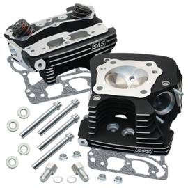 S&S Cycle 99-05 BT Super Stock 89cc Cylinder Head Kit - Black Wrinkle