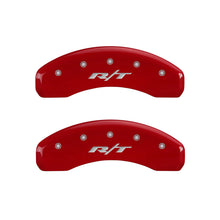 Load image into Gallery viewer, MGP 4 Caliper Covers Engraved Front &amp; Rear RT1-Truck Red finish silver ch