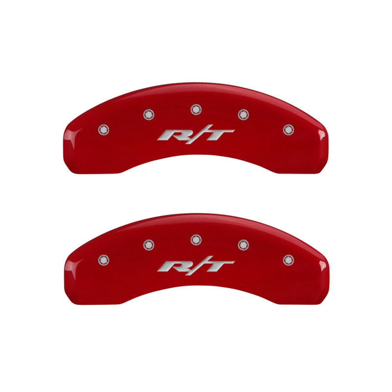 MGP 4 Caliper Covers Engraved Front & Rear RT1-Truck Red finish silver ch