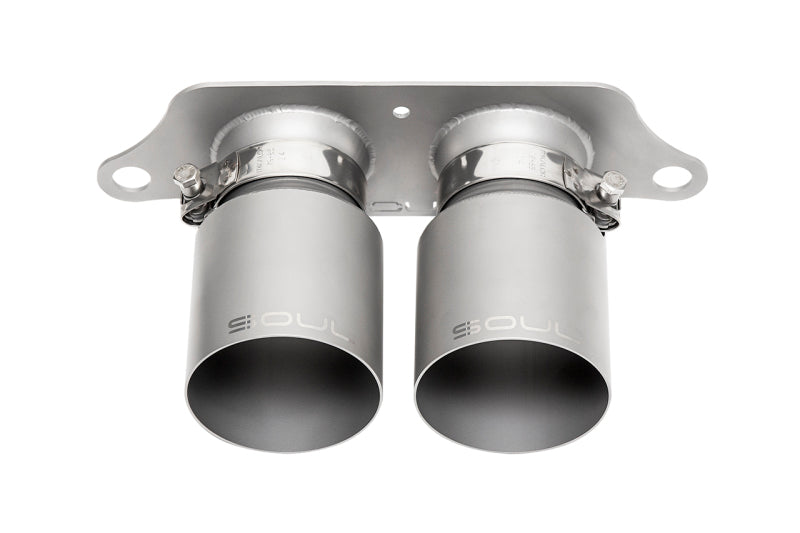 SOUL 14-19 Porsche 991.2 GT3 / GT3 RS Bolt-On Exhaust Tips - 4in Straight Cut Signature Satin Tips