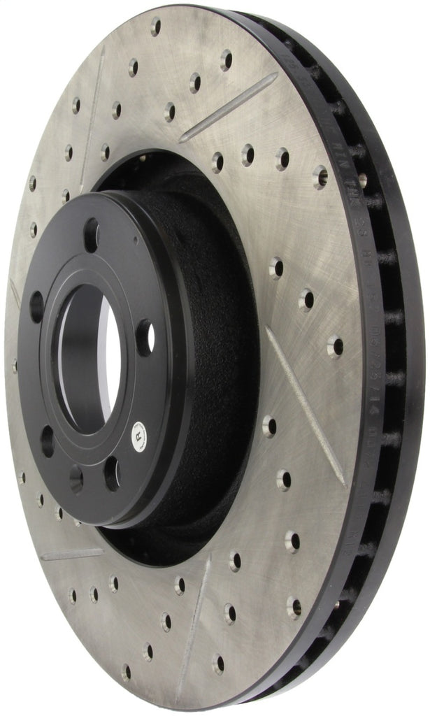 StopTech 05-10 Audi A6 (Not Quattro) / 05-08 A6 Quattro 3.2L Slotted & Drilled Right Front Rotor