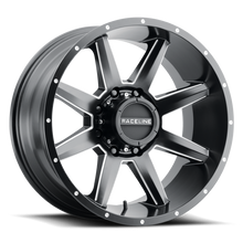 Load image into Gallery viewer, Raceline 954M Stryker 22x12in / 8x165.1 BP / -44mm Offset / 125.2mm Bore- Satin Black &amp; Milled Wheel