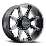 Raceline 954M Stryker 22x12in / 8x170 BP / -44mm Offset / 125.2mm Bore - Satin Black & Milled Wheel