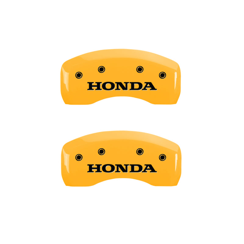 MGP 4 Caliper Covers Engraved Front & Rear Honda Yellow Finish Black Char 2006 Honda Accord