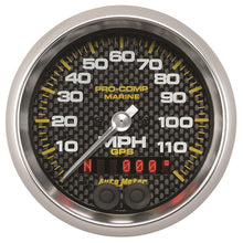 Load image into Gallery viewer, Autometer Marine Carbon Fiber Ultra-Lite 3-3/8in 120MPH GPS Speedometer Gauge