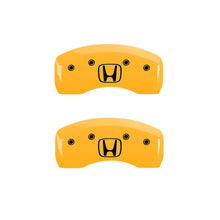 Load image into Gallery viewer, MGP 4 Caliper Covers Engraved Front Honda Engraved Rear H Logo Yellow finish black ch