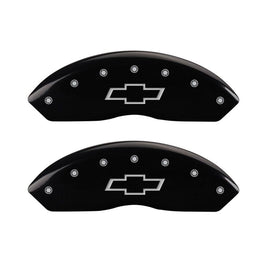 MGP Front set 2 Caliper Covers Engraved Front Bowtie Black finish silver ch