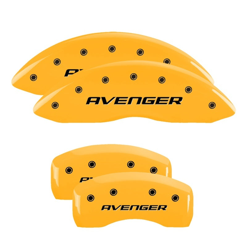 MGP 4 Caliper Covers Engraved Front & Rear With out stripes/Avenger Yellow finish black ch