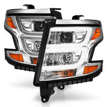 Load image into Gallery viewer, ANZO 2015-2020 Chevy Tahoe Projector Headlights Plank Style Chrome w/DRL