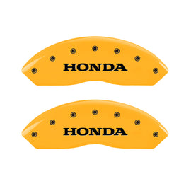 MGP 4 Caliper Covers Engraved Front & Rear Honda Yellow finish black ch