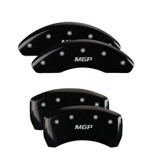 Load image into Gallery viewer, MGP Front set 2 Caliper Covers Engraved Front MGP Black finish silver ch