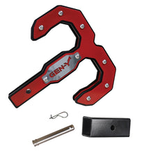 Load image into Gallery viewer, Gen-Y Hulk 2.0 16K Tow Hook 2in Shank w/GH-009 Reducer Sleeve/GH-099 Pin/GH-011 Clip - Black/Red