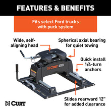 Load image into Gallery viewer, Curt Q20 5th Wheel Hitch w/Ford Puck System Roller