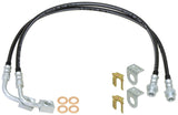 RockJock 2014+ JK Braided Brake Hose Kit Front 35in Long w/ Single Groove End Hoses