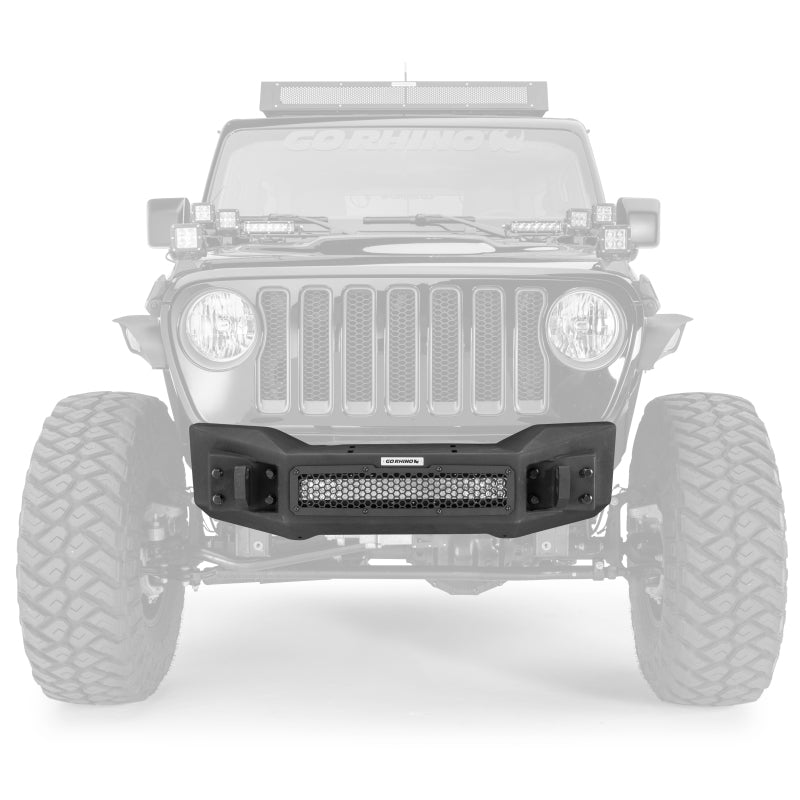 Go Rhino 07-20 Jeep Wrangler JL/JLU/JK/JKU/Gladiator JT Rockline Front Stubby Bumper - GTR Auto