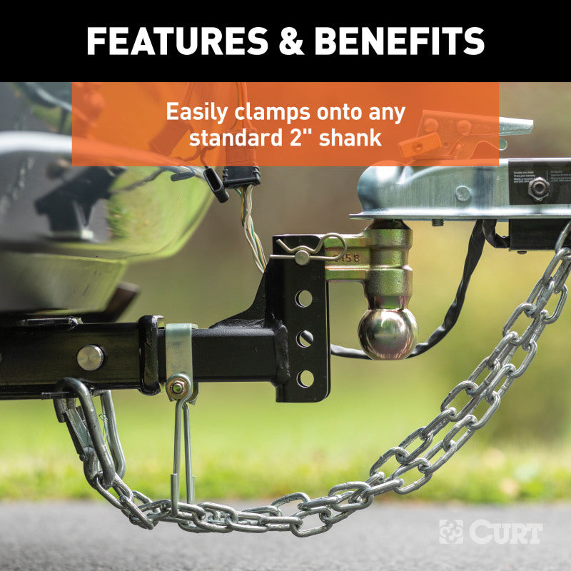 Curt Trailer Safety Chain Holder Bracket w/ 2in Shank