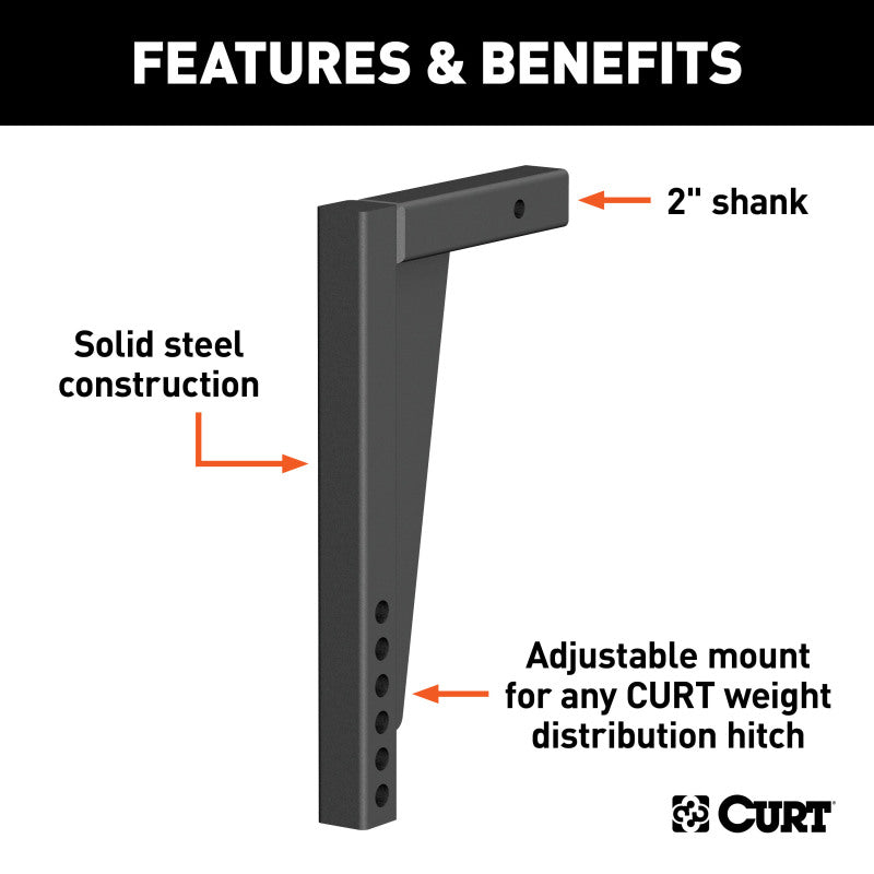 Curt Weight Distribution Shank (2in Shank 14-1/2in Drop)