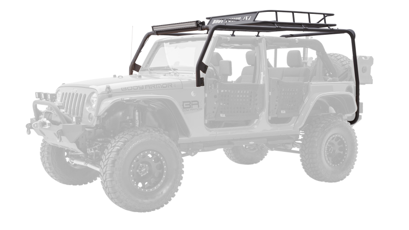 Body Armor 4x4 07-18 Jeep Wrangler JK 2/4 Door Cargo Roof Rack Box 1 Of 2