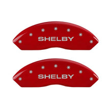 Load image into Gallery viewer, MGP 4 Caliper Covers Engraved Front Shelby Engraved Rear Tiffany Snake Red finish silver ch