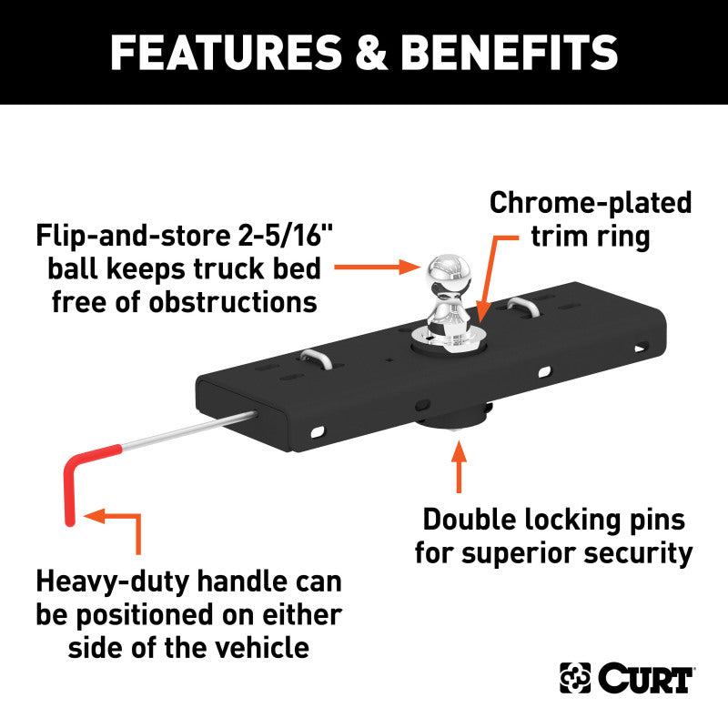 Curt 99-07 Ford F-250 Super Duty Double Lock Gooseneck Hitch