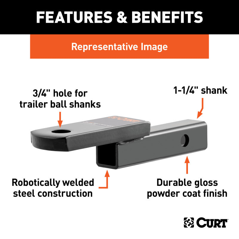 Curt Class 2 Ball Mount (1-1/4in Shank 3500lbs 3-1/4in Drop 7-1/4in Long)