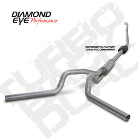 Diamond Eye KIT 4in Turbo Back DUAL AL: 94-97 FORD 7.3L F250/F350 PWRSTROKE NFS W/ CARB EQUIV STDS