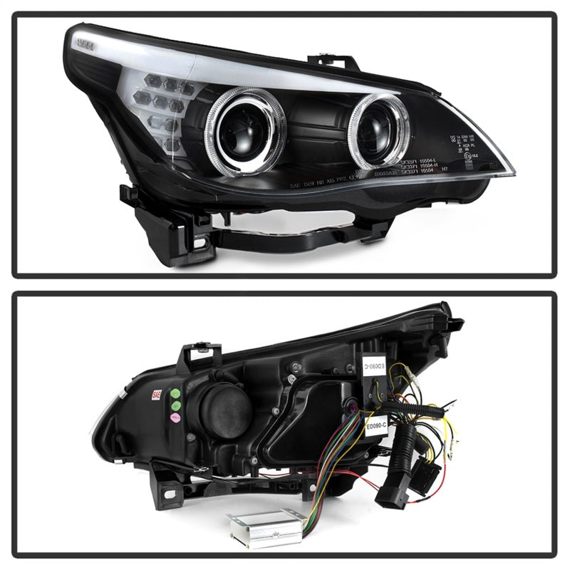 Spyder 08-10 BMW 5-Series E60 w/AFS HID Projector Headlights - Black (PRO-YD-BMWE6008-AFSHID-BK)