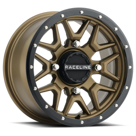 Raceline A94BZ Krank 14x7in / 4x156 BP / 38mm Offset / 132.5mm Bore - Bronze & Black Lip Wheel