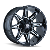 Mayhem 8090 Rampage 18x9 / 5x150 BP / 18mm Offset / 110mm Hub Black w/ Milled Spokes Wheel