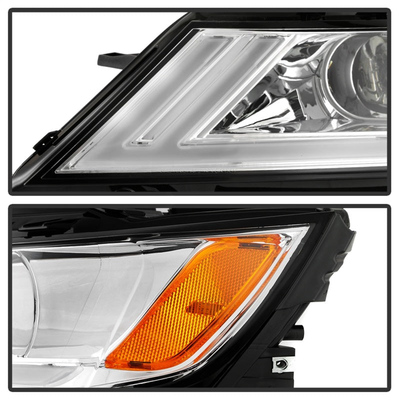 xTune 14-18 Chevy Impala (Excl Limited) DRL Halogen Projector Headlights - Chrm (PRO-JH-CIM15-LB-C)
