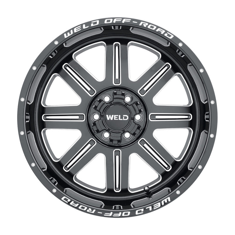 Weld Off-Road 20x9.0 6x135 6x139.7 5.75BS ET20 106.1 Hub Bore Gloss BLK MIL Chasm Wheel