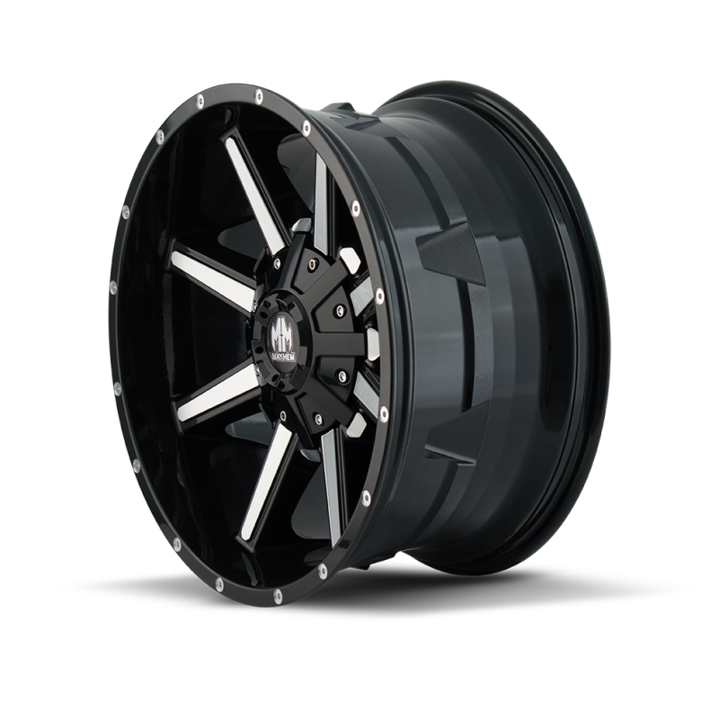 Mayhem 8104 Arsenal 17x9 / 8x165.1 BP / 18mm Offset / 130.8mm Hub Black/Machined Face Wheel