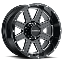Raceline 940M Hostage 18x9in / 6x120 BP / 12mm Offset / 67.1mm Bore - Black & Milled Wheel