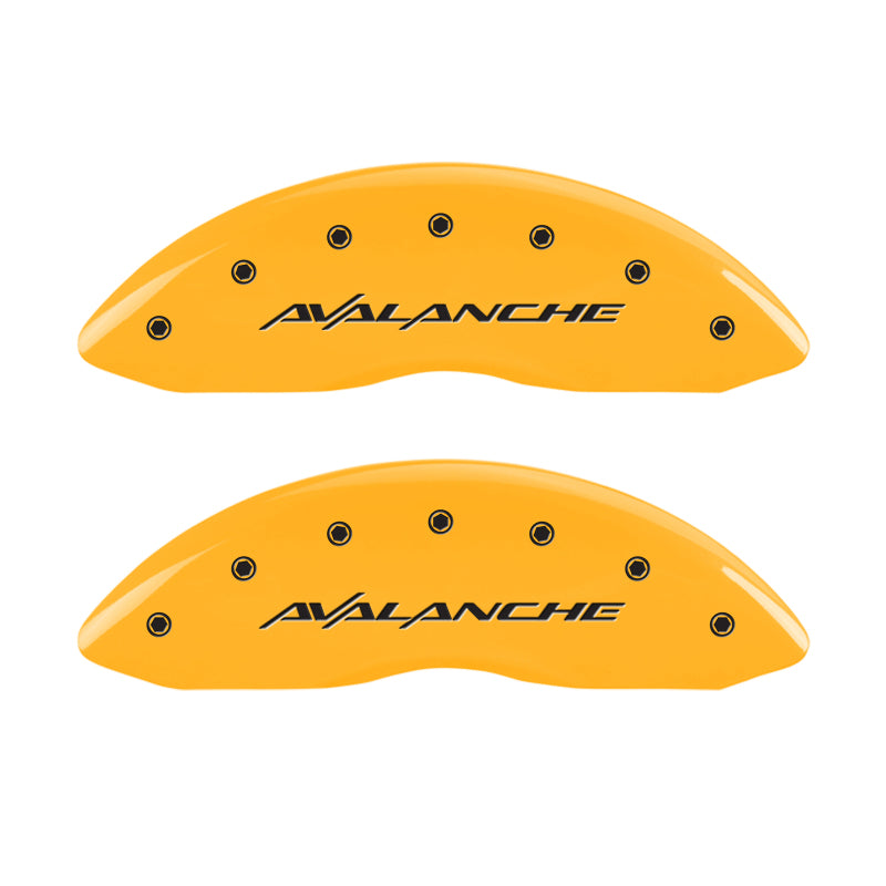 MGP 4 Caliper Covers Engraved Front & Rear Avalanche Yellow Finish Black Char 2001 Chevrolet Tahoe