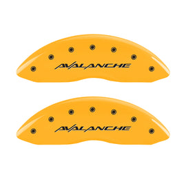 MGP 4 Caliper Covers Engraved F & R Avalanche Yellow Finish Black Char 2000 Chevrolet Silverado 2500