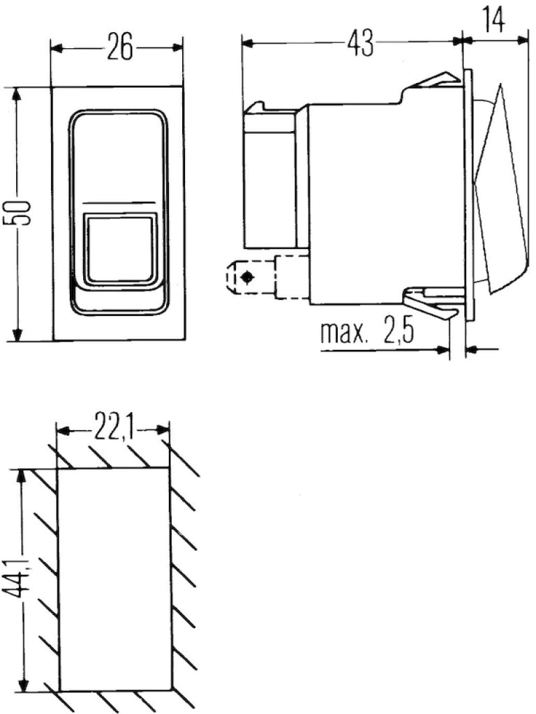 Hella Momentary Switch Spst W/Loc Light