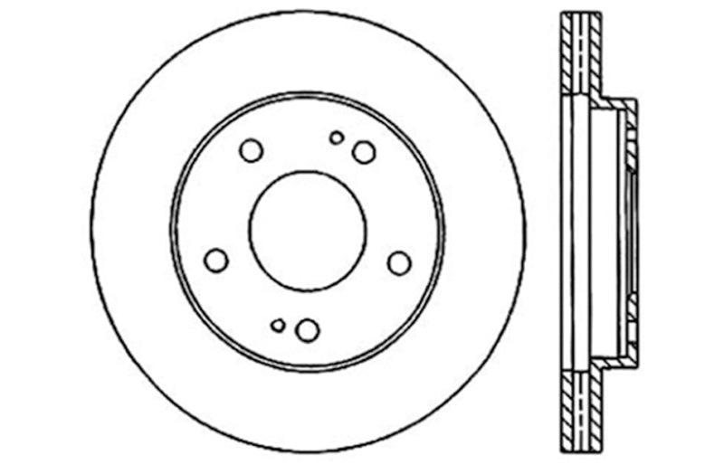 StopTech 90-99 Eagle Talon / 4/89-01 Mitsubishi Eclipse Right Front Slotted & Drilled Rotors