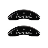 MGP 4 Caliper Covers Engraved Front Pontiac Engraved Rear G6 Black finish silver ch